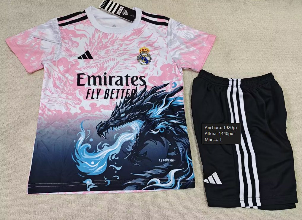 UNIFORME NIÑO REAL MADRID EDI. DRAGON ROSADO