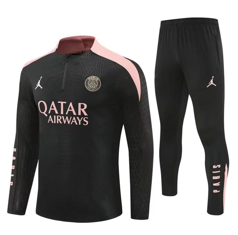 SUDADERA CON CHAQUETA PSG 24/25 NEGRA Y ROSADA