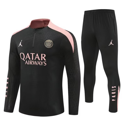 SUDADERA CON CHAQUETA PSG 24/25 NEGRA Y ROSADA